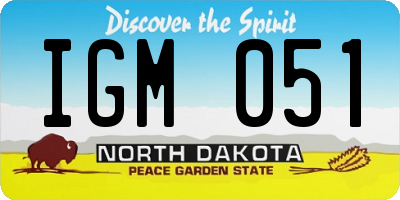 ND license plate IGM051