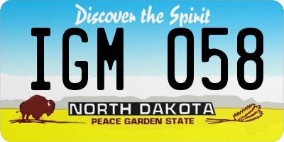 ND license plate IGM058