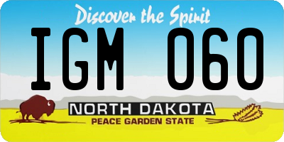 ND license plate IGM060