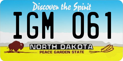 ND license plate IGM061