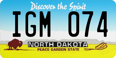 ND license plate IGM074