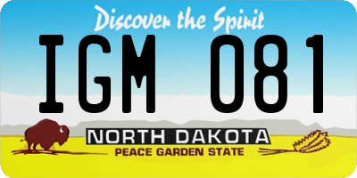 ND license plate IGM081