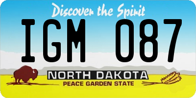 ND license plate IGM087