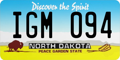 ND license plate IGM094