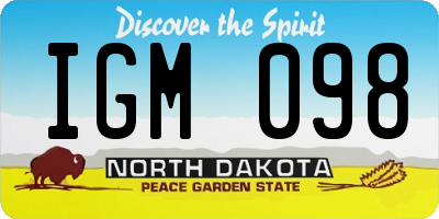 ND license plate IGM098