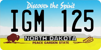 ND license plate IGM125