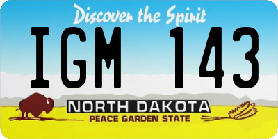ND license plate IGM143