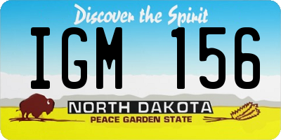 ND license plate IGM156