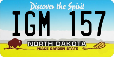 ND license plate IGM157