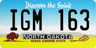 ND license plate IGM163