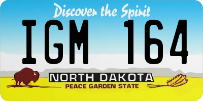 ND license plate IGM164