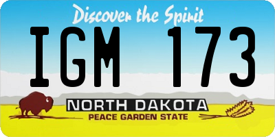 ND license plate IGM173