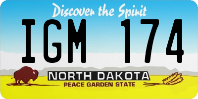 ND license plate IGM174
