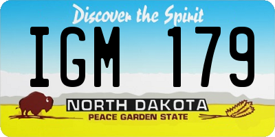 ND license plate IGM179