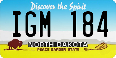 ND license plate IGM184