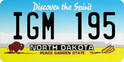 ND license plate IGM195