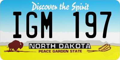 ND license plate IGM197
