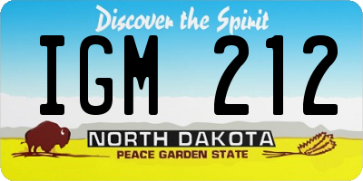 ND license plate IGM212