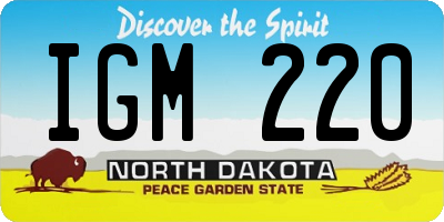 ND license plate IGM220