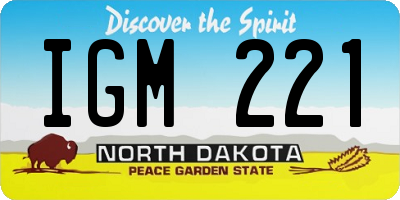 ND license plate IGM221