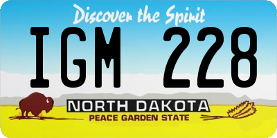 ND license plate IGM228