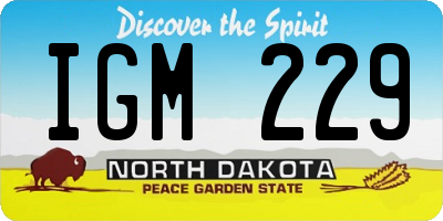 ND license plate IGM229