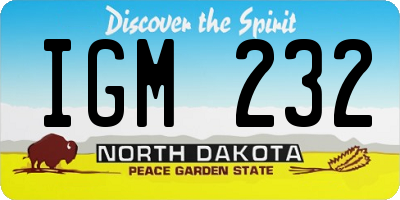 ND license plate IGM232