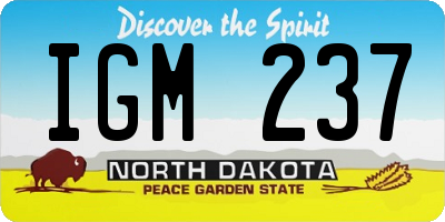 ND license plate IGM237