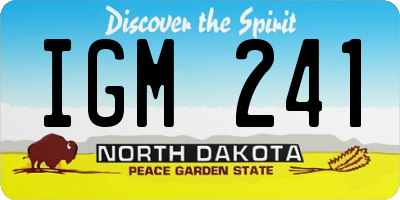 ND license plate IGM241