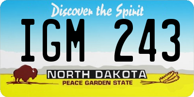 ND license plate IGM243