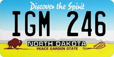 ND license plate IGM246