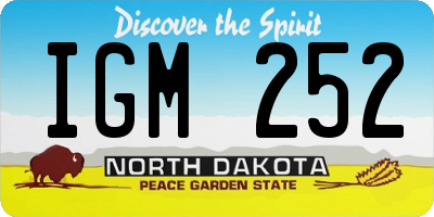 ND license plate IGM252