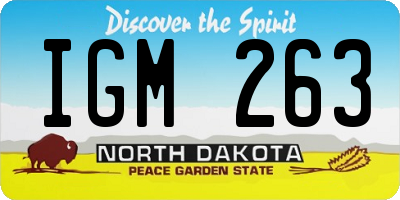 ND license plate IGM263