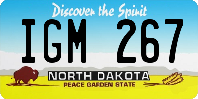 ND license plate IGM267