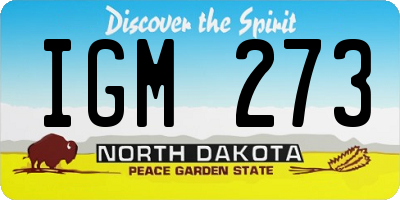 ND license plate IGM273