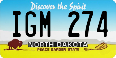 ND license plate IGM274