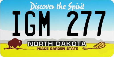 ND license plate IGM277