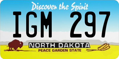 ND license plate IGM297