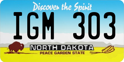 ND license plate IGM303