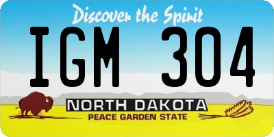 ND license plate IGM304