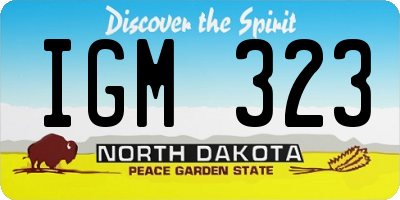 ND license plate IGM323