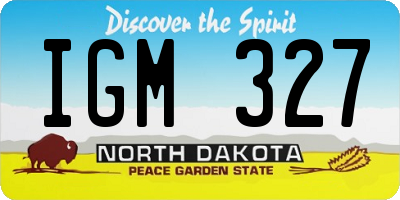ND license plate IGM327