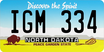 ND license plate IGM334