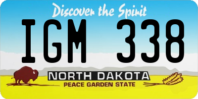 ND license plate IGM338