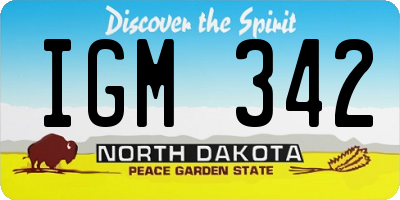 ND license plate IGM342