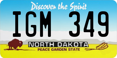 ND license plate IGM349