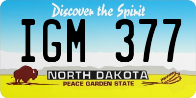 ND license plate IGM377