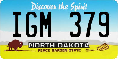 ND license plate IGM379
