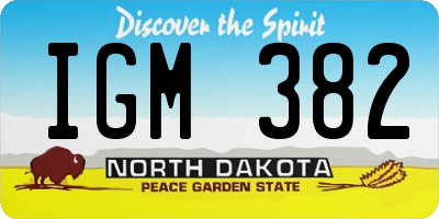 ND license plate IGM382