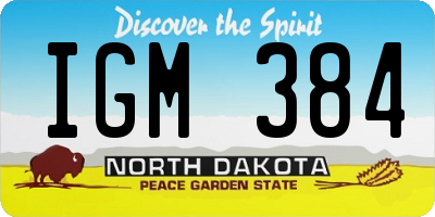 ND license plate IGM384